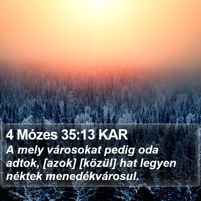 4 Mózes 35:13 KAR Bible Study