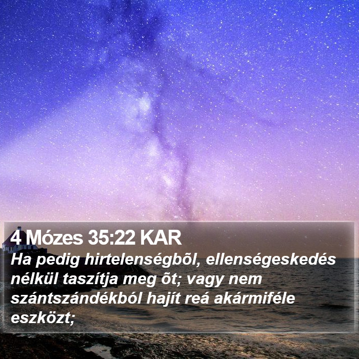 4 Mózes 35:22 KAR Bible Study