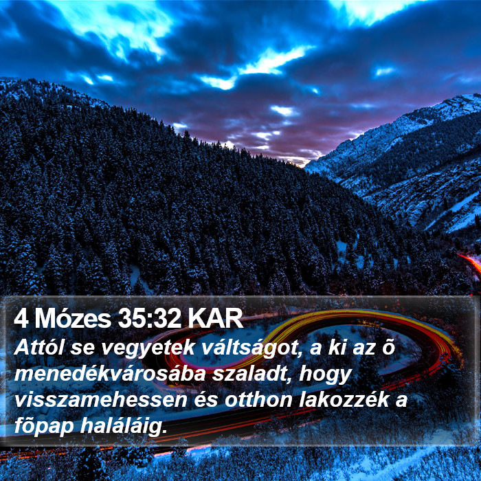 4 Mózes 35:32 KAR Bible Study