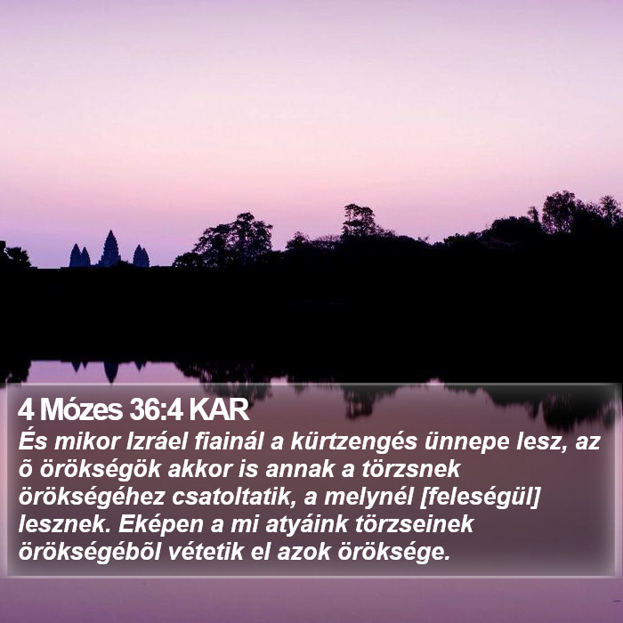 4 Mózes 36:4 KAR Bible Study