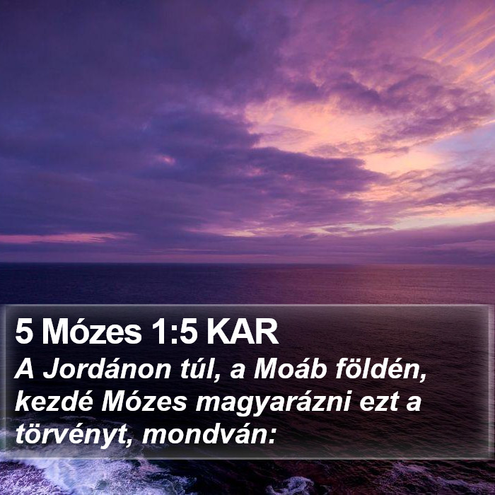 5 Mózes 1:5 KAR Bible Study