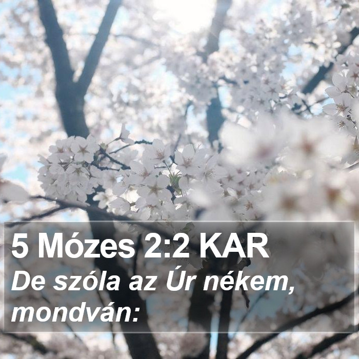 5 Mózes 2:2 KAR Bible Study