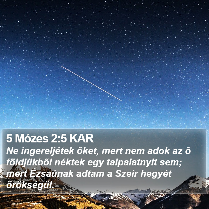 5 Mózes 2:5 KAR Bible Study