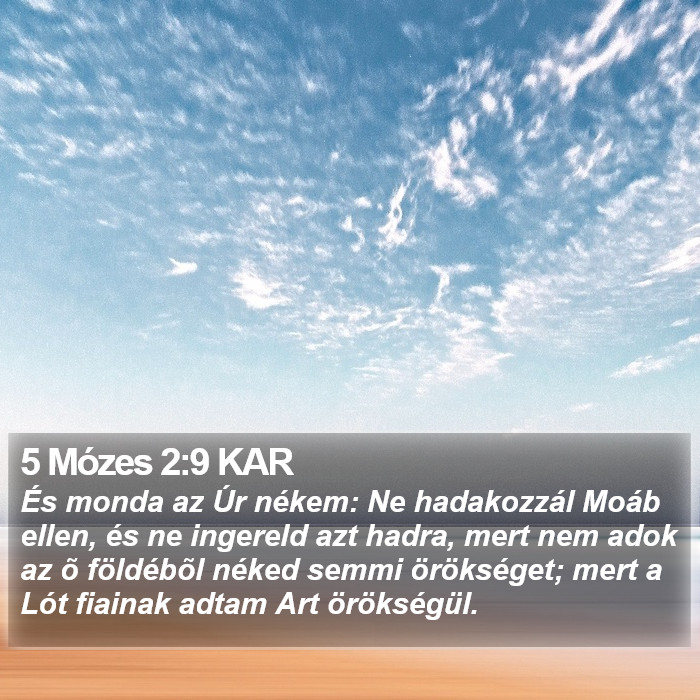 5 Mózes 2:9 KAR Bible Study