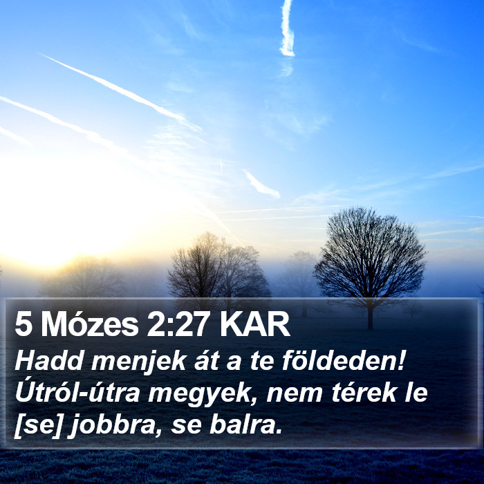 5 Mózes 2:27 KAR Bible Study