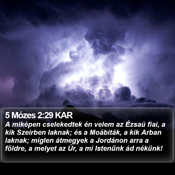 5 Mózes 2:29 KAR Bible Study