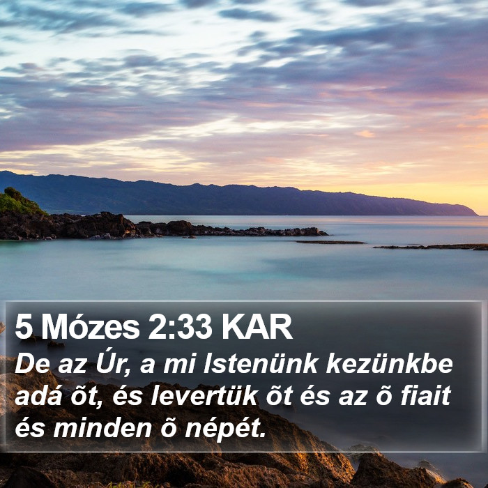 5 Mózes 2:33 KAR Bible Study