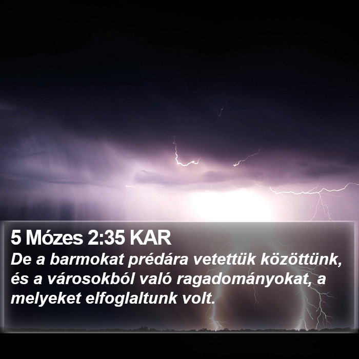 5 Mózes 2:35 KAR Bible Study