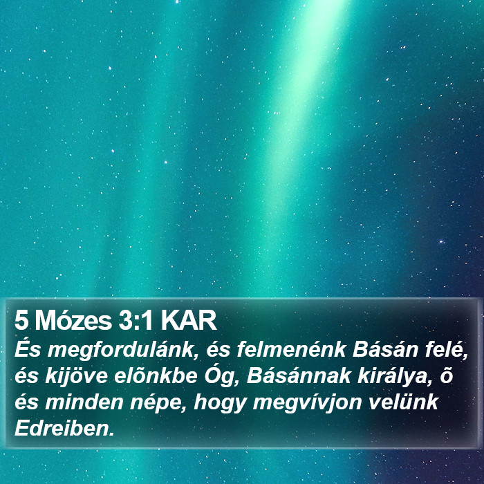 5 Mózes 3:1 KAR Bible Study