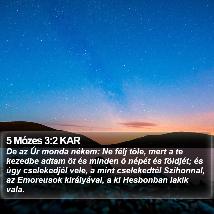 5 Mózes 3:2 KAR Bible Study