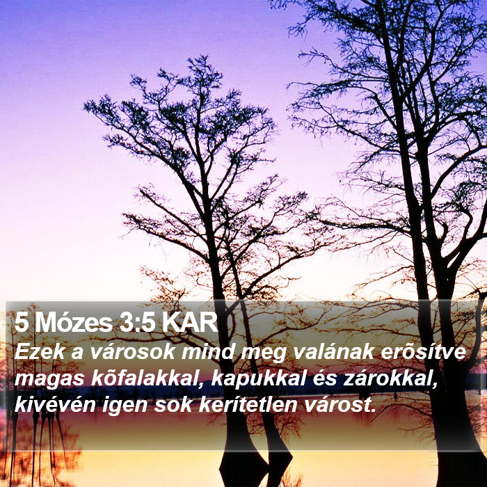 5 Mózes 3:5 KAR Bible Study