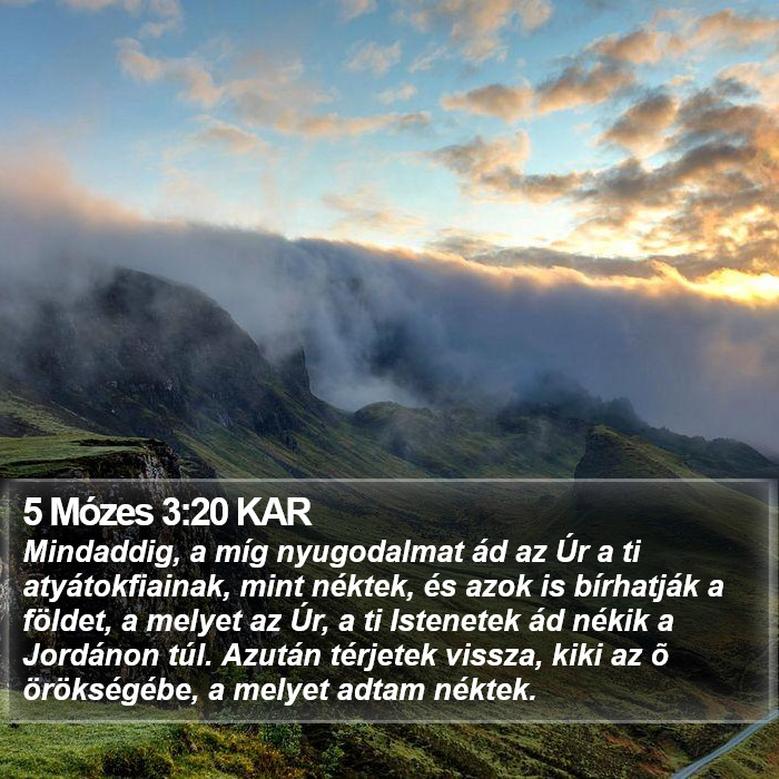 5 Mózes 3:20 KAR Bible Study