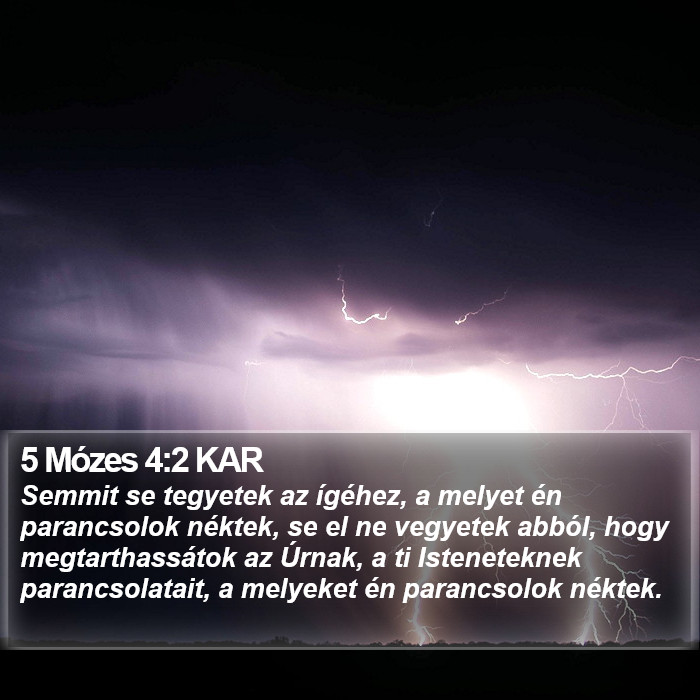 5 Mózes 4:2 KAR Bible Study
