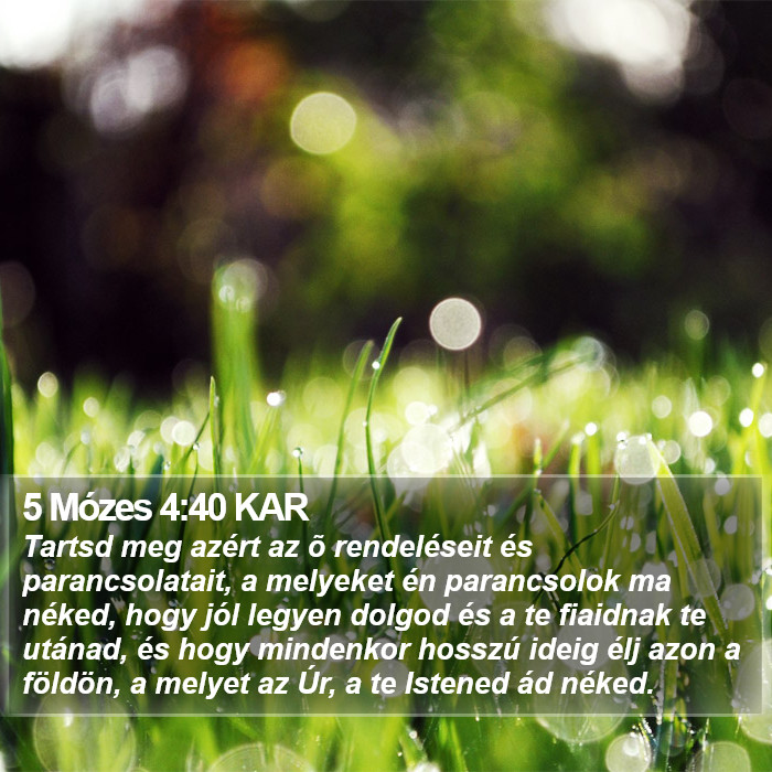 5 Mózes 4:40 KAR Bible Study