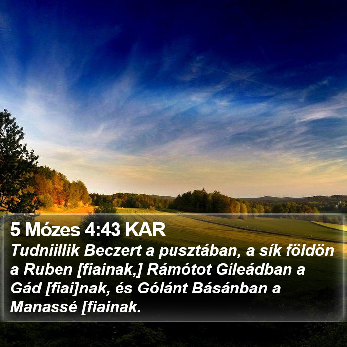 5 Mózes 4:43 KAR Bible Study