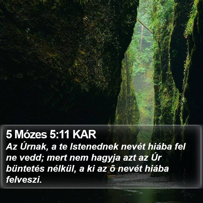 5 Mózes 5:11 KAR Bible Study