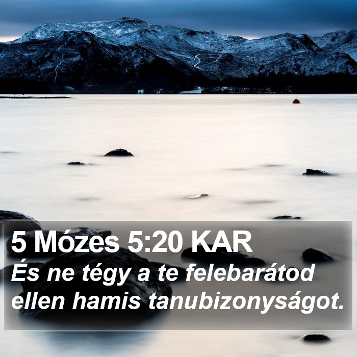 5 Mózes 5:20 KAR Bible Study