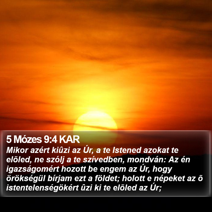 5 Mózes 9:4 KAR Bible Study