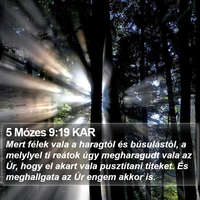 5 Mózes 9:19 KAR Bible Study