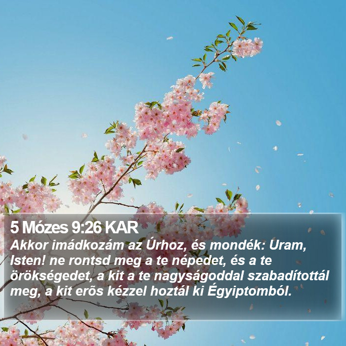 5 Mózes 9:26 KAR Bible Study