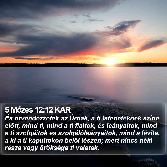 5 Mózes 12:12 KAR Bible Study