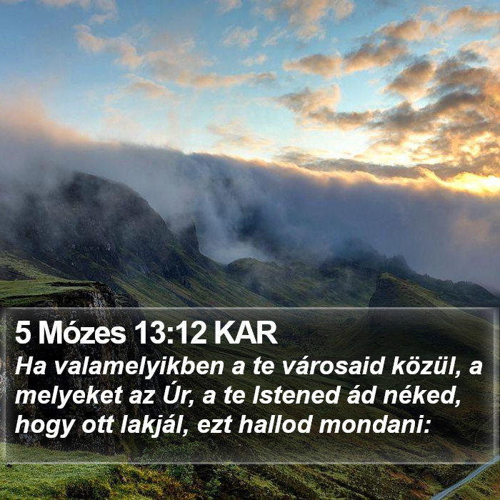 5 Mózes 13:12 KAR Bible Study