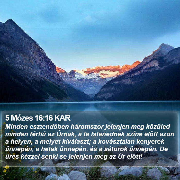 5 Mózes 16:16 KAR Bible Study