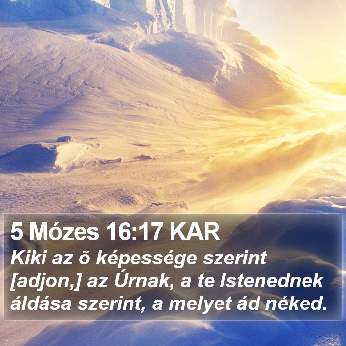 5 Mózes 16:17 KAR Bible Study