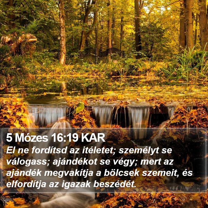 5 Mózes 16:19 KAR Bible Study