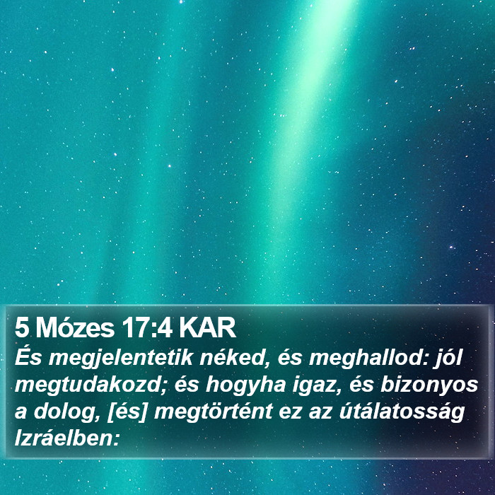 5 Mózes 17:4 KAR Bible Study