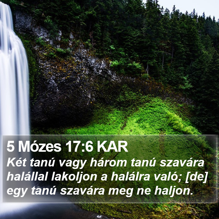 5 Mózes 17:6 KAR Bible Study