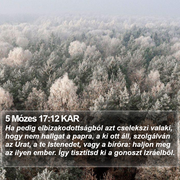 5 Mózes 17:12 KAR Bible Study