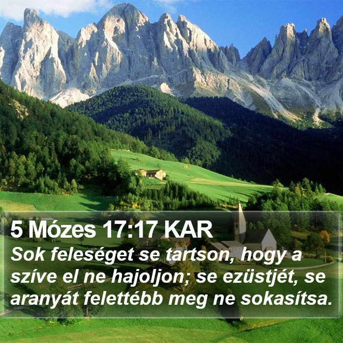 5 Mózes 17:17 KAR Bible Study