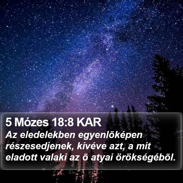 5 Mózes 18:8 KAR Bible Study