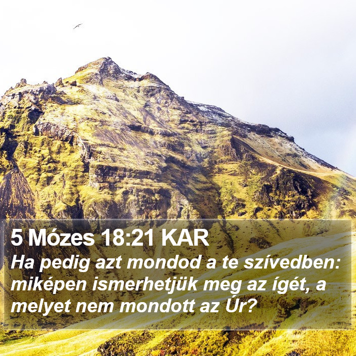 5 Mózes 18:21 KAR Bible Study