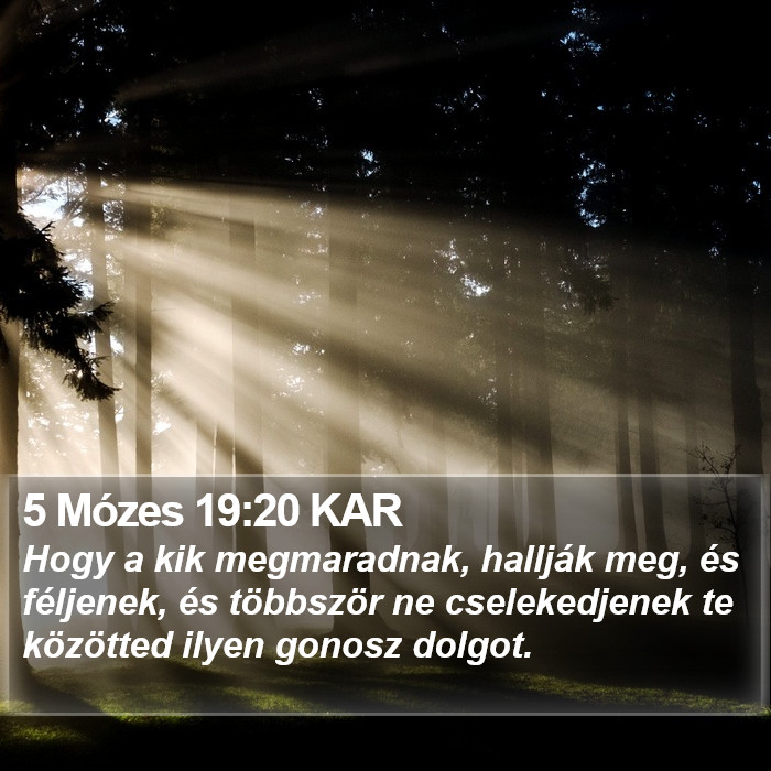 5 Mózes 19:20 KAR Bible Study