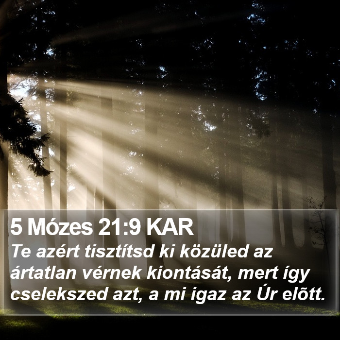 5 Mózes 21:9 KAR Bible Study