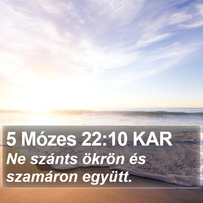 5 Mózes 22:10 KAR Bible Study