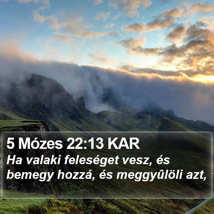 5 Mózes 22:13 KAR Bible Study