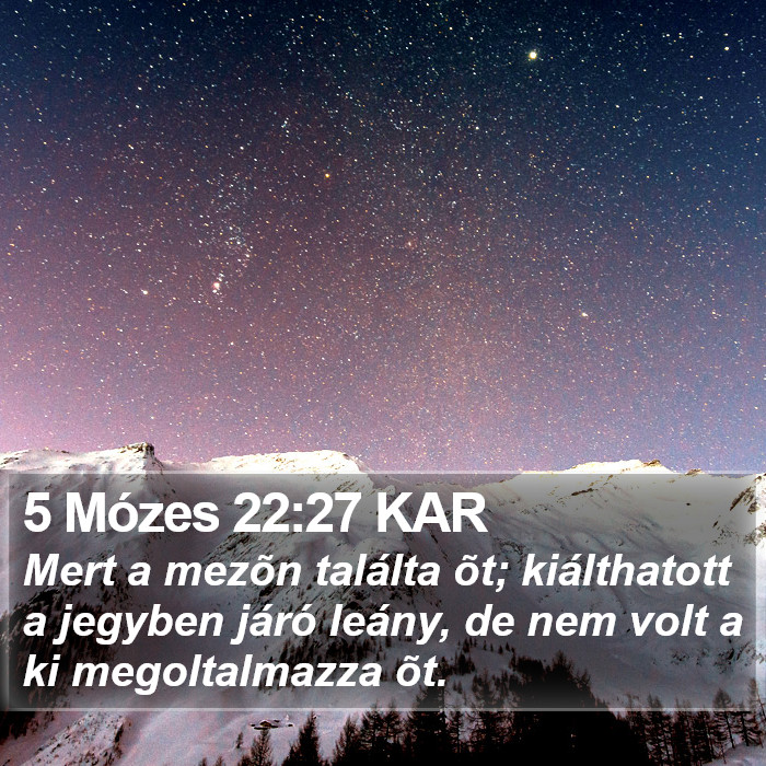 5 Mózes 22:27 KAR Bible Study