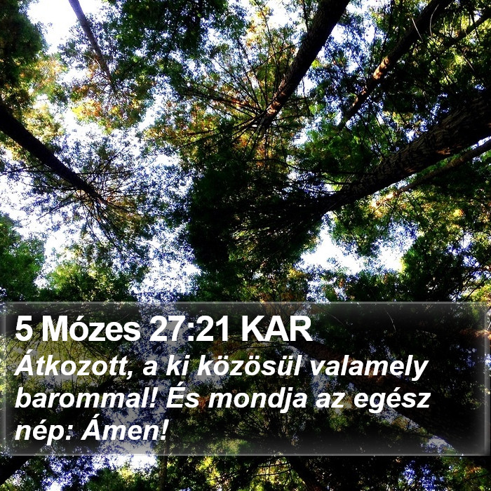 5 Mózes 27:21 KAR Bible Study