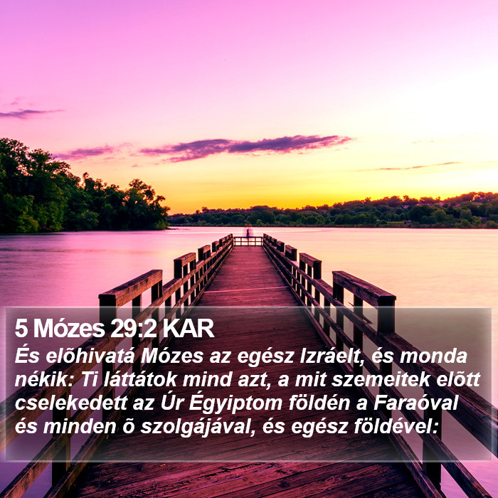 5 Mózes 29:2 KAR Bible Study