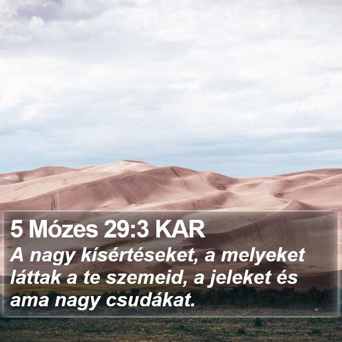 5 Mózes 29:3 KAR Bible Study