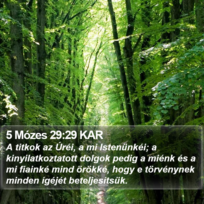 5 Mózes 29:29 KAR Bible Study