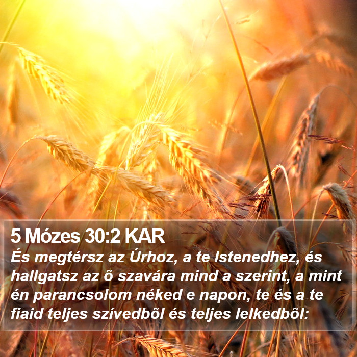 5 Mózes 30:2 KAR Bible Study