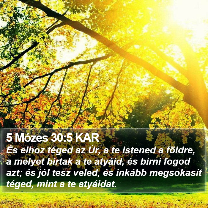 5 Mózes 30:5 KAR Bible Study