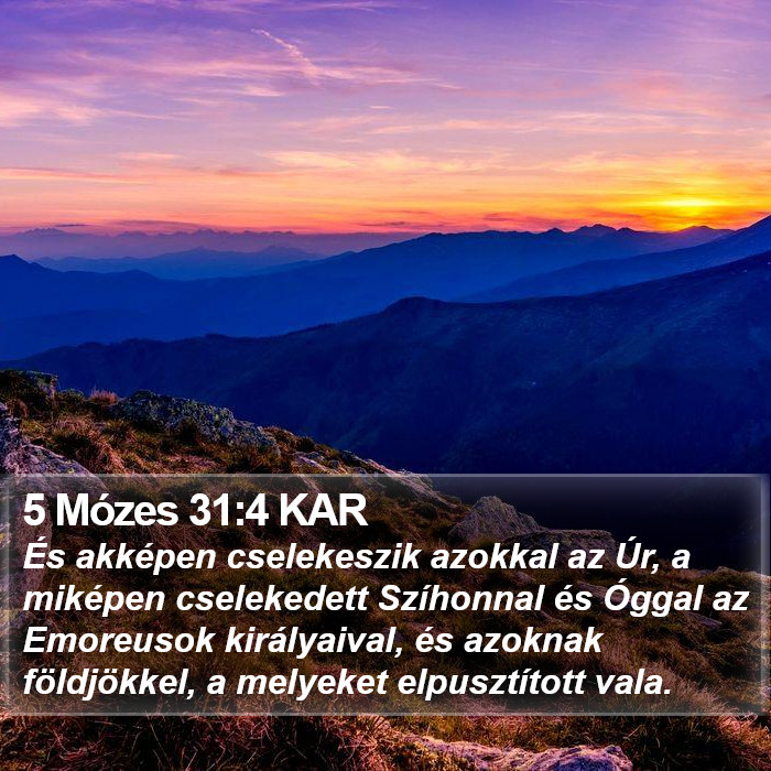 5 Mózes 31:4 KAR Bible Study