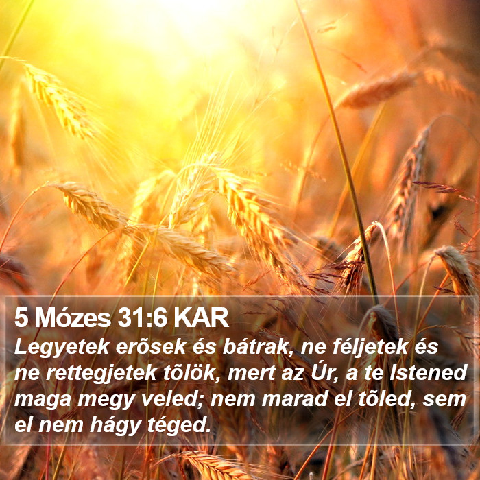 5 Mózes 31:6 KAR Bible Study