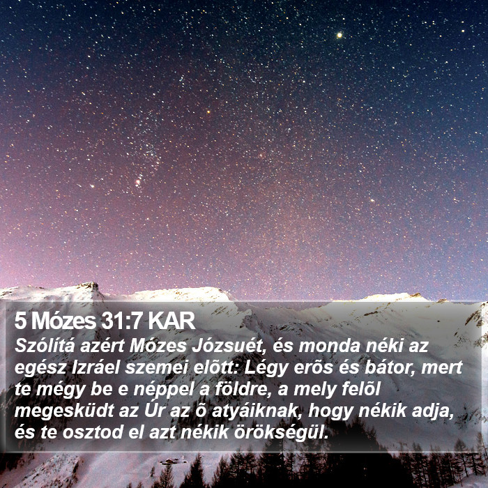 5 Mózes 31:7 KAR Bible Study