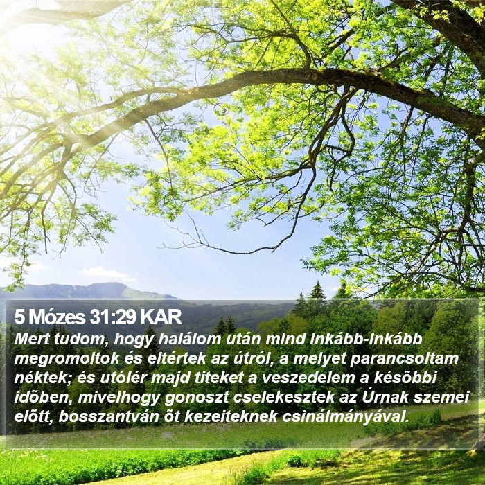 5 Mózes 31:29 KAR Bible Study